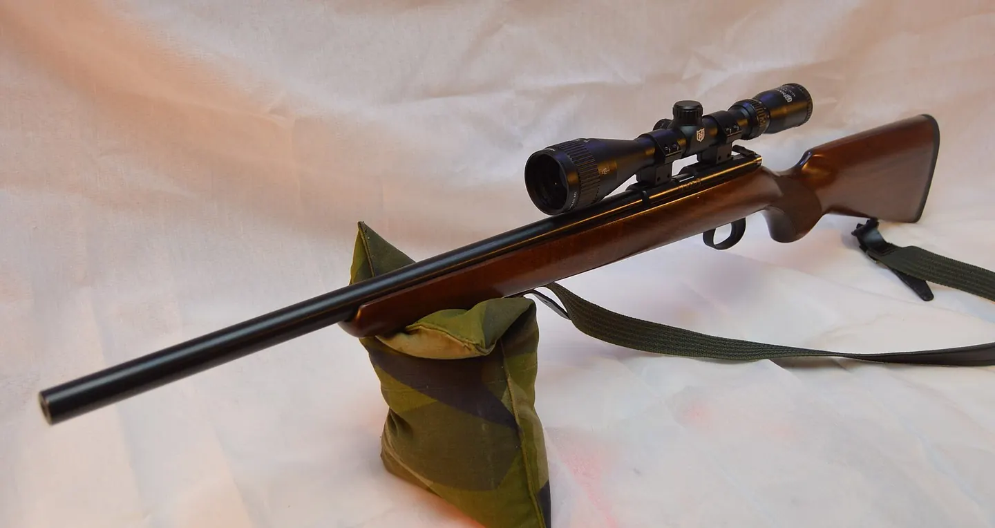 CZ 455 rifle with scope resting on a bag