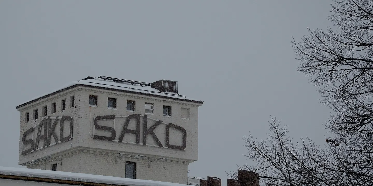 Sako sign on the factory tower, Riihimäki